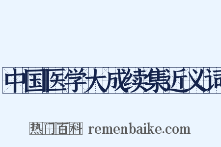 中国医学大成续集近义词是什么意思的图片